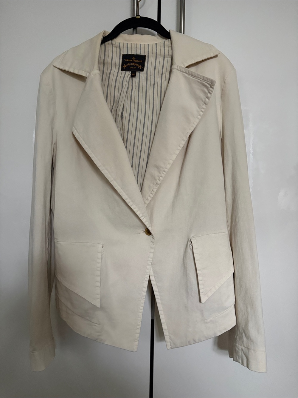 Vivienne Westwood Cotton Cream Blazer Jacket Made In Italy 48